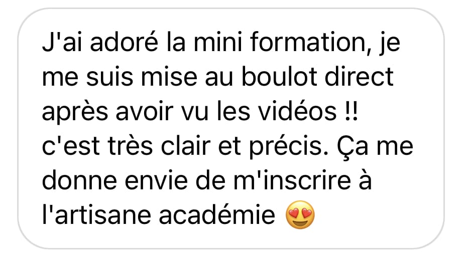 Avis sur la formation gratuite Artisane Académie
